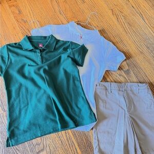 Girls' Green and White Polo Shirts - School Uniform Pack